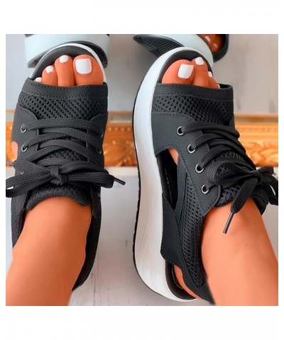 Sandals For Women Flats Shoes Women Dressy Comfortable Flip Flops Women Slides For Boys Platform Sneakers Women Wedge Black $...