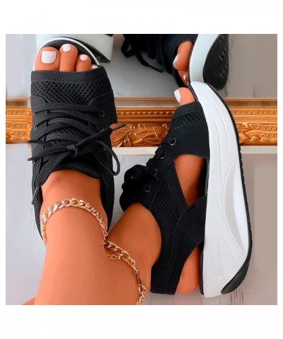 Sandals For Women Flats Shoes Women Dressy Comfortable Flip Flops Women Slides For Boys Platform Sneakers Women Wedge Black $...