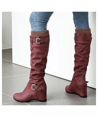 Motorcycle Boots Women'S Ankle Booties Leather Over The Knee Boots Booties for Women Peep Toe Red-b $21.21 Boots