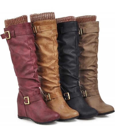 Motorcycle Boots Women'S Ankle Booties Leather Over The Knee Boots Booties for Women Peep Toe Red-b $21.21 Boots