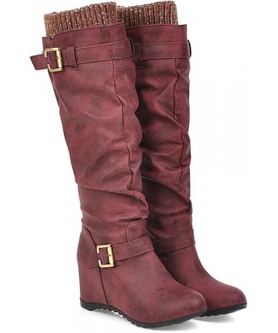 Motorcycle Boots Women'S Ankle Booties Leather Over The Knee Boots Booties for Women Peep Toe Red-b $21.21 Boots