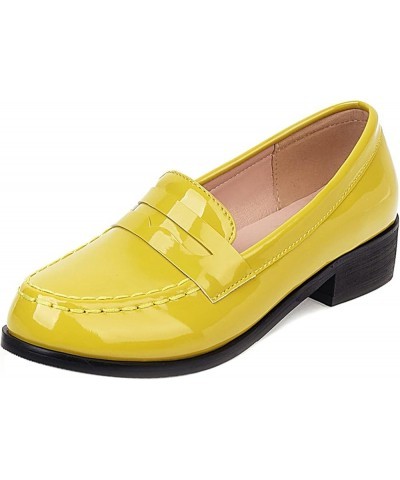 Women Block Heel Loafers Round Toe Casual Pumps Slip On Mid Heel Daily Shoes, Size 2-10 Yellow $21.29 Pumps