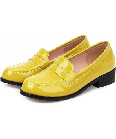 Women Block Heel Loafers Round Toe Casual Pumps Slip On Mid Heel Daily Shoes, Size 2-10 Yellow $21.29 Pumps