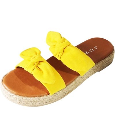 Shoes Weave Open Flat Breathable Beach Women's Toe Bow Summer Sandals Slip-On Women's Sandals Wedges for Women Sandals Heels ...