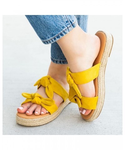 Shoes Weave Open Flat Breathable Beach Women's Toe Bow Summer Sandals Slip-On Women's Sandals Wedges for Women Sandals Heels ...