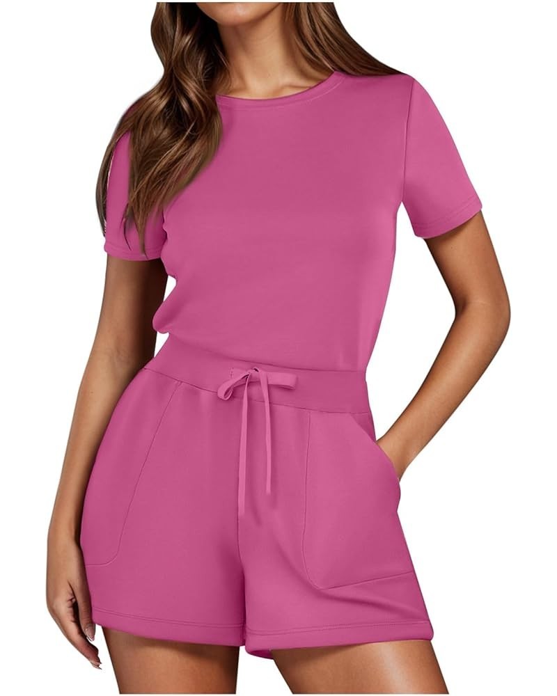 Winter Pants Suits Women Solid Jumpsuit With 4 Pockets plus Size Mini Dress B-hot Pink➤➤ Vacation Resort Outfits Jumpsuit $14...