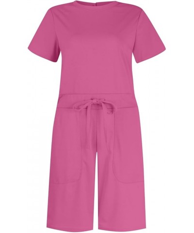 Winter Pants Suits Women Solid Jumpsuit With 4 Pockets plus Size Mini Dress B-hot Pink➤➤ Vacation Resort Outfits Jumpsuit $14...