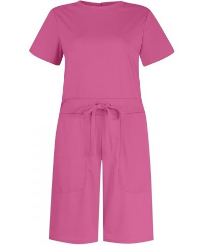 Winter Pants Suits Women Solid Jumpsuit With 4 Pockets plus Size Mini Dress B-hot Pink➤➤ Vacation Resort Outfits Jumpsuit $14...