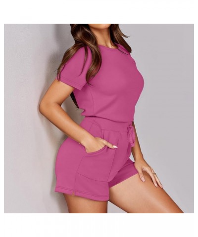 Winter Pants Suits Women Solid Jumpsuit With 4 Pockets plus Size Mini Dress B-hot Pink➤➤ Vacation Resort Outfits Jumpsuit $14...