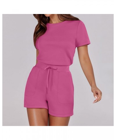 Winter Pants Suits Women Solid Jumpsuit With 4 Pockets plus Size Mini Dress B-hot Pink➤➤ Vacation Resort Outfits Jumpsuit $14...