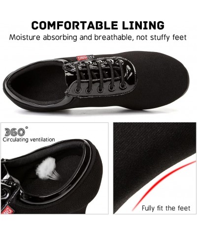 Men & Women Ballroom Dance Shoes Lace-up Latin Modern Salsa Dance Practice Teaching Performance Model 601 Black Rubber Split ...