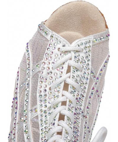 Women's Peep Toe Tango Salsa Ballroom Women's Latin Ballroom Dance Shoes Rhinestones Latin Salsa Dance Boots,Model YCL434 8.5...