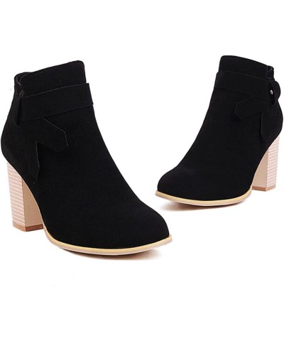 Women's Ankle Boots Size Low Arch Support Fashion Fashion Autumn And Winter Women Boots Zipper Round Toe C5-black $23.19 Boots