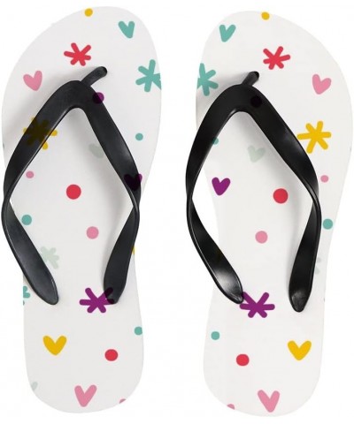 Women's Flip Flop Sandal Abstract Confetti Hearts and Stars for Beach Summer Slippers $9.88 Sandals