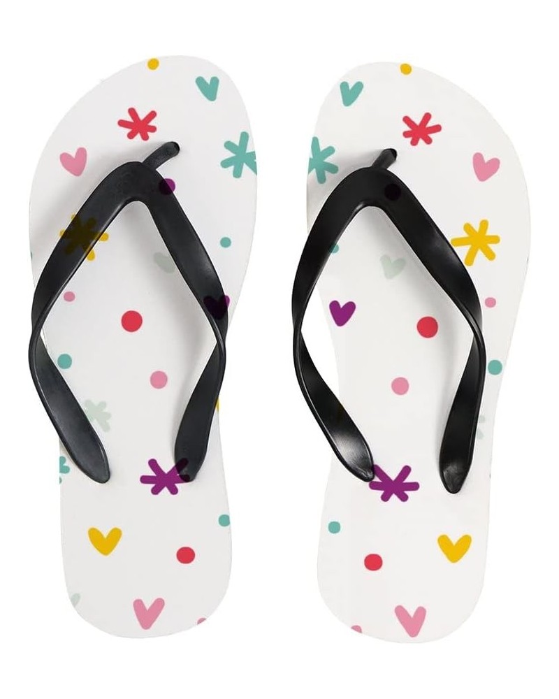 Women's Flip Flop Sandal Abstract Confetti Hearts and Stars for Beach Summer Slippers $9.88 Sandals