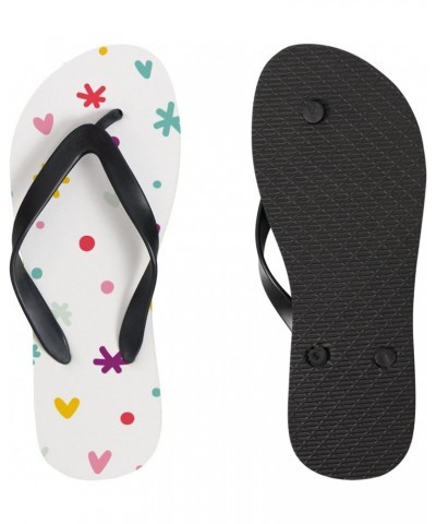 Women's Flip Flop Sandal Abstract Confetti Hearts and Stars for Beach Summer Slippers $9.88 Sandals