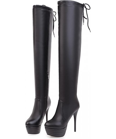 Stiletto Heels Women Winter Warm Over The Knee Long Boots Black 2 $32.42 Boots