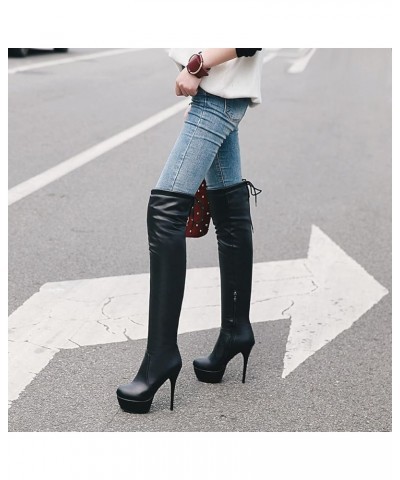 Stiletto Heels Women Winter Warm Over The Knee Long Boots Black 2 $32.42 Boots