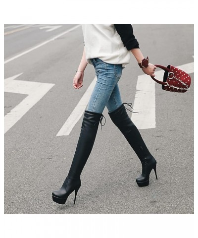 Stiletto Heels Women Winter Warm Over The Knee Long Boots Black 2 $32.42 Boots