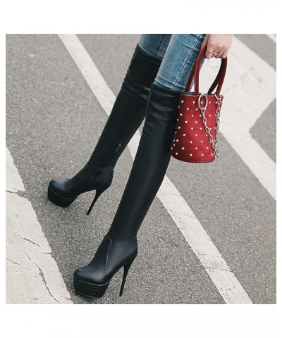 Stiletto Heels Women Winter Warm Over The Knee Long Boots Black 2 $32.42 Boots