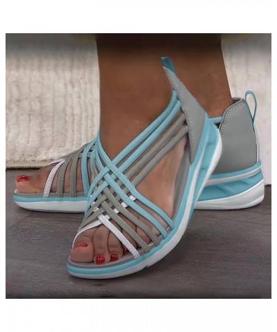 Strappy Heels for Women Platform Espadrilles Sandal Block Heels Chunky Open Toe Lace Up Beach Flip Flop Sandal 119-ixpyn-1-bl...