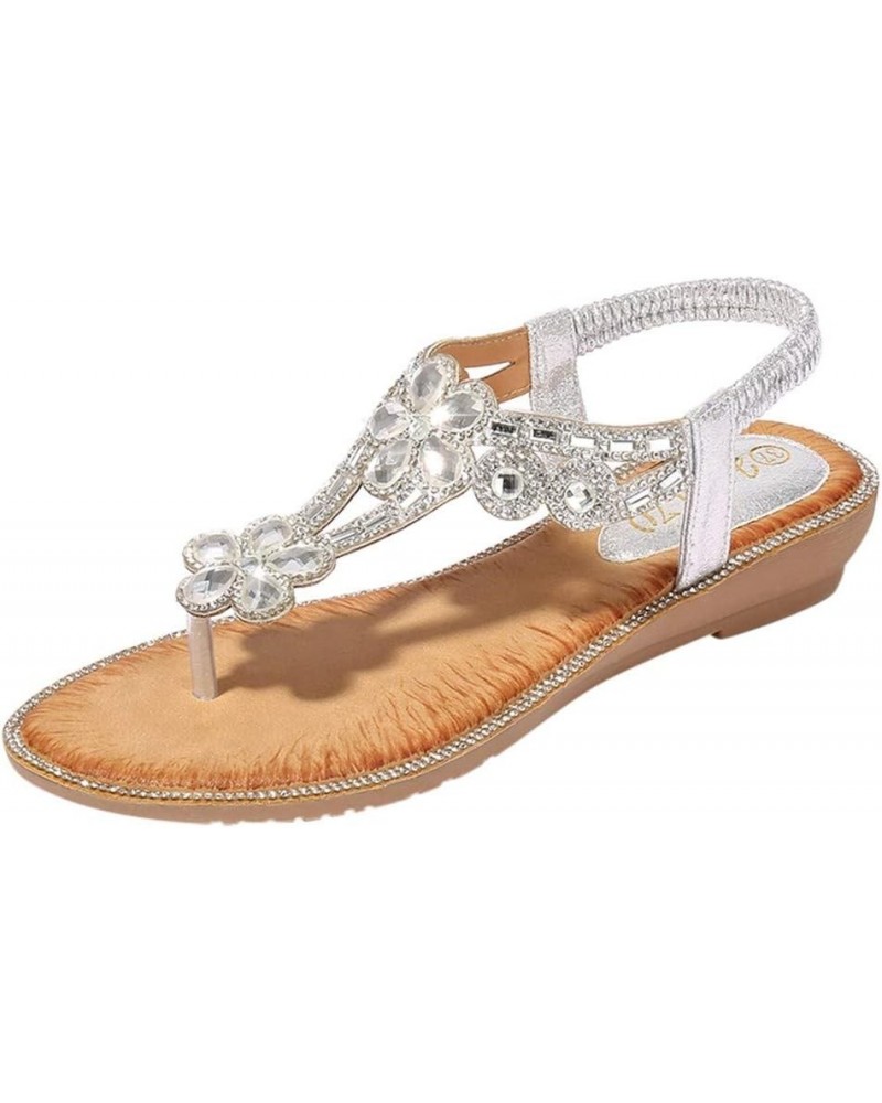 womens dressy sandals bling sandals for women summer sandals womens sandals size 7 beach wedding sandals Silver $13.10 Sandals