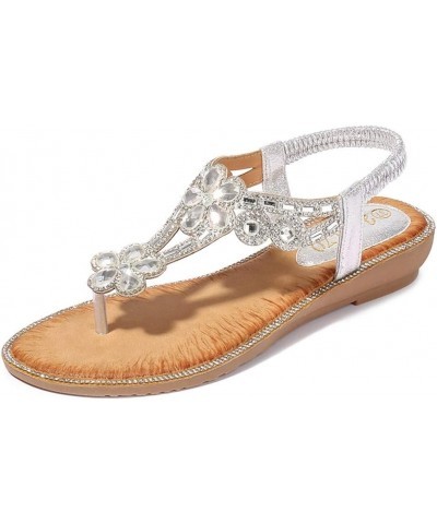 womens dressy sandals bling sandals for women summer sandals womens sandals size 7 beach wedding sandals Silver $13.10 Sandals