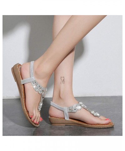 womens dressy sandals bling sandals for women summer sandals womens sandals size 7 beach wedding sandals Silver $13.10 Sandals