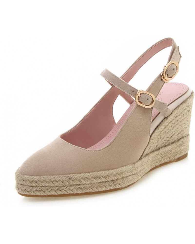 Womens Platform Espadrille Wedges High Heel Sandals 18 Beige $29.69 Sandals