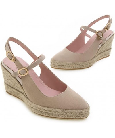 Womens Platform Espadrille Wedges High Heel Sandals 18 Beige $29.69 Sandals