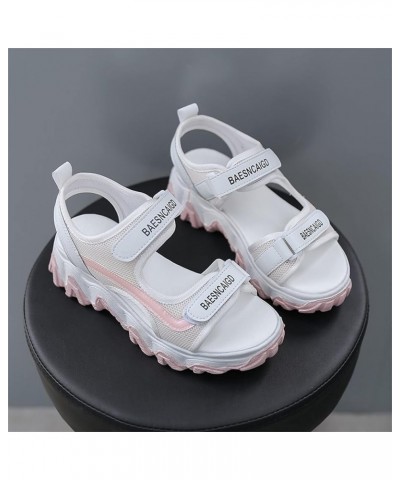 Sandals for Women Casual Summer,Womens Hook Loop Two Strap Slingback Open Toe Wedges Platform Sandals Boho Sandals Pink $17.0...