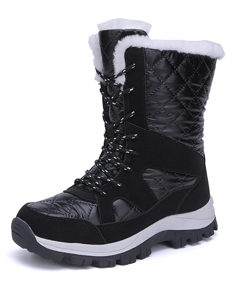 Womens Snow Boots Mid-Calf Winter Boots Ladies Waterproof Warm Fur Lined Non-Slip Warm Boots For Work Walking Hiking Outdoor ...