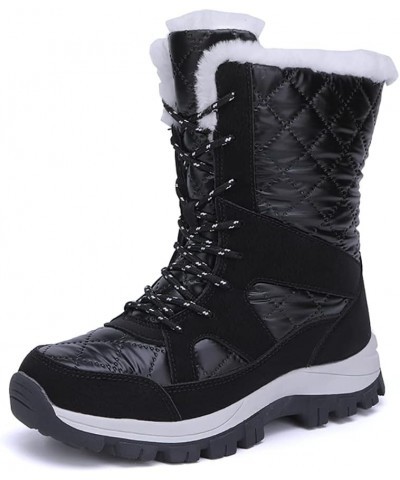 Womens Snow Boots Mid-Calf Winter Boots Ladies Waterproof Warm Fur Lined Non-Slip Warm Boots For Work Walking Hiking Outdoor ...