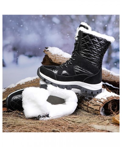 Womens Snow Boots Mid-Calf Winter Boots Ladies Waterproof Warm Fur Lined Non-Slip Warm Boots For Work Walking Hiking Outdoor ...