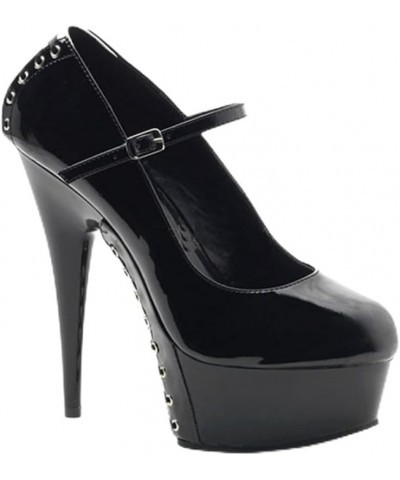 High Heels 15CM Fine Heeled Black Patent Leather Model Stage Fish Mouth Single Shoes-Black||44 38 Black $33.45 Pumps