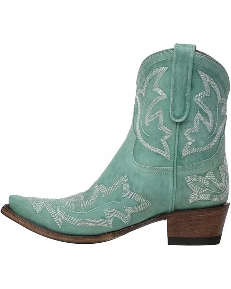 Cowboy Boots For Women Wide Calf Wide Foot Embroidered Western Cowgirl Style Knee High Chunky Heel Fashion Boot Green $21.32 ...