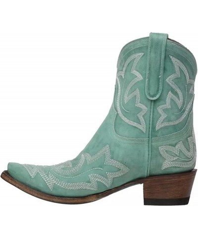 Cowboy Boots For Women Wide Calf Wide Foot Embroidered Western Cowgirl Style Knee High Chunky Heel Fashion Boot Green $21.32 ...