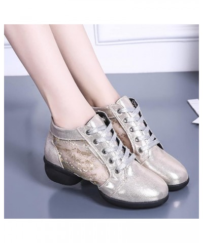 Tap Dance Shoes For Girls Comfortable Low Heeled Sandals Dance Heels With Ankle Support Latin Dance Shoes Silv 6-gold $17.88 ...