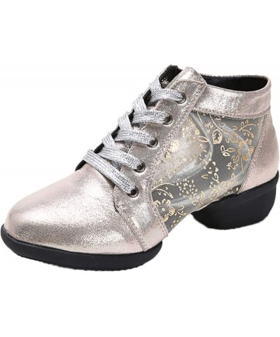 Tap Dance Shoes For Girls Comfortable Low Heeled Sandals Dance Heels With Ankle Support Latin Dance Shoes Silv 6-gold $17.88 ...