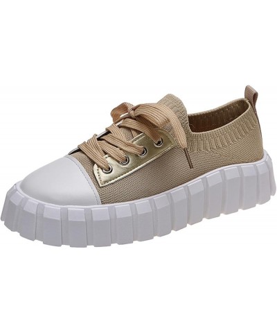 Women's Walking Shoes Slip On - Ladies Casual Versatile Comfortable Canvas Flat Shoes Z-01 Khaki $24.83 Athletic Shoes