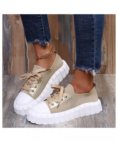 Women's Walking Shoes Slip On - Ladies Casual Versatile Comfortable Canvas Flat Shoes Z-01 Khaki $24.83 Athletic Shoes