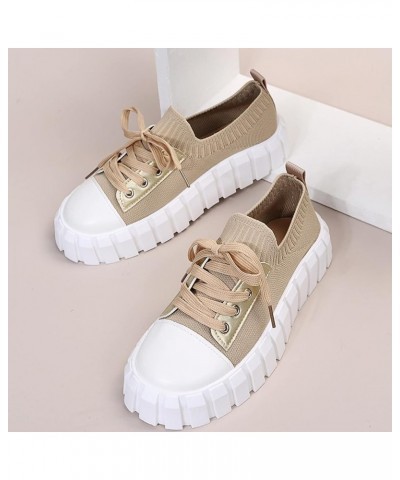 Women's Walking Shoes Slip On - Ladies Casual Versatile Comfortable Canvas Flat Shoes Z-01 Khaki $24.83 Athletic Shoes