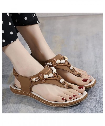 Sandals For Women Flats Flip Flops Women Fish Slides Mini Platform Boots Black Wedge Boots For Women Heeled Sandals Wo Brown ...