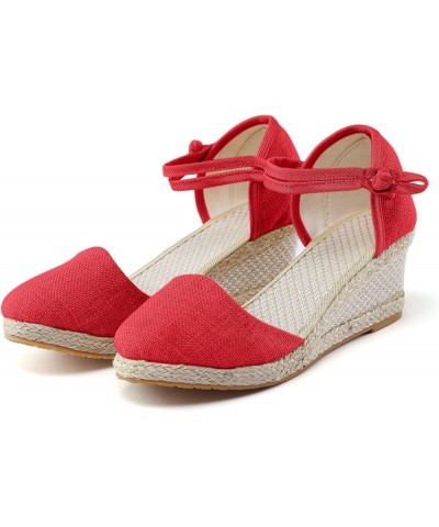 Sandals Women Espadrill Sandals for Women Open Toe Platform Sandals Arch Support Sandals Breathable Outdoor Shoes Braided Buc...