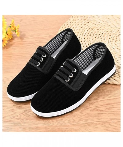 Fashion Autumn Women Casual Shoes Flat Cloth Soft and Comfortable Solid Color Slip On Simple Low Heel Shoe Black $15.00 Fashi...