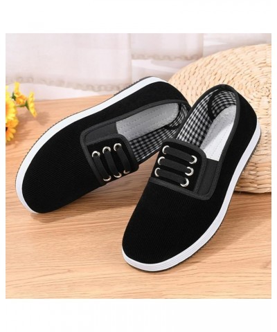 Fashion Autumn Women Casual Shoes Flat Cloth Soft and Comfortable Solid Color Slip On Simple Low Heel Shoe Black $15.00 Fashi...