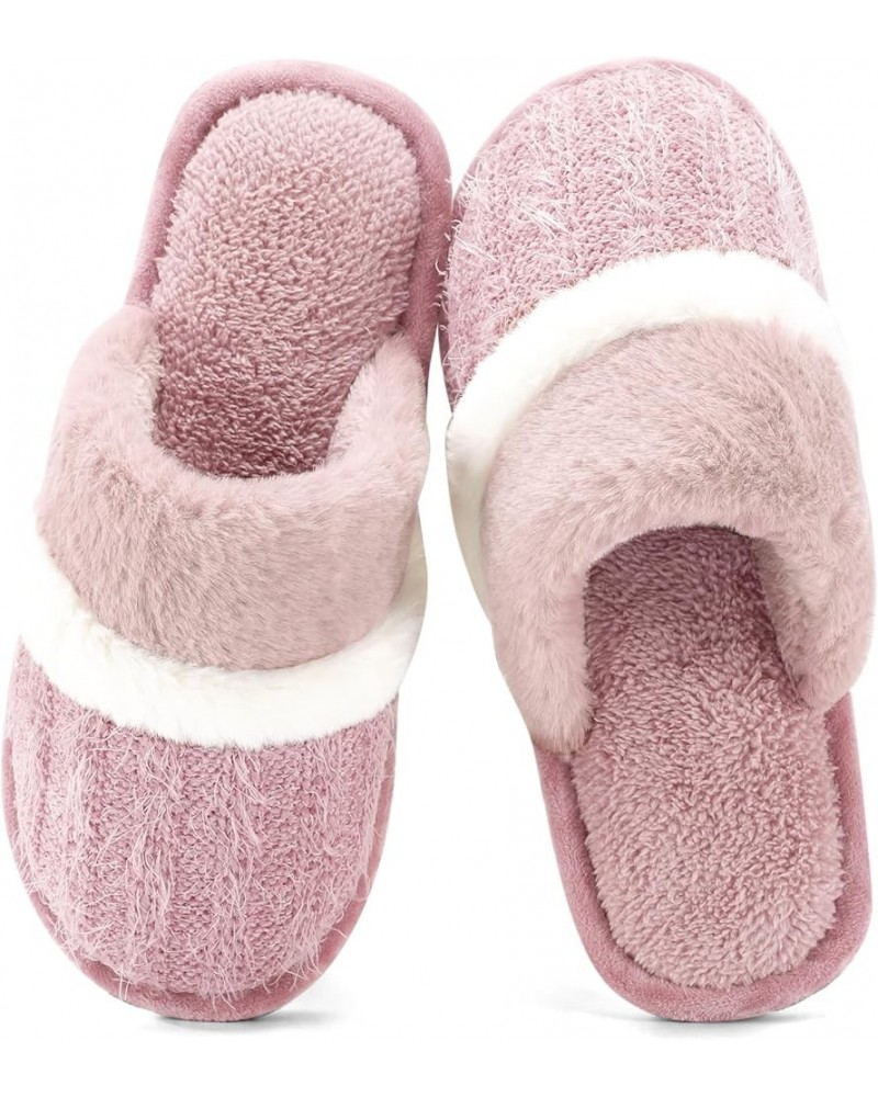 Cozy Slippers for Women Indoor and Outdoor Fuzzy House Shoes with Memory Foam Anti-Skid Sole Gifts for Women Mom Ladies Pink ...