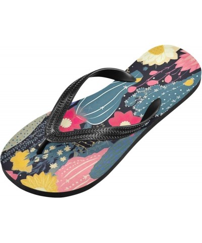 Flip Flop Sandals for Men Women Teen - Flowers Cactus Shoes Waterproof Outdoor Summer Slippers 10-11 Men $8.83 Sandals