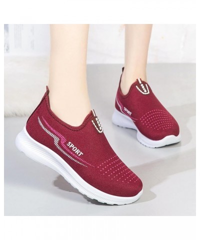 mule sneakers for women, Woemens Outdoor Mesh Sports Shoes Runing Breathable Lace-Up Sneakers Z 21-red $14.44 Fashion Sneakers