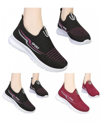 mule sneakers for women, Woemens Outdoor Mesh Sports Shoes Runing Breathable Lace-Up Sneakers Z 21-red $14.44 Fashion Sneakers